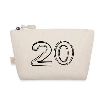 Zahl 20 handgezeichnet - Bio-Täschchen - Natur - Vorne
