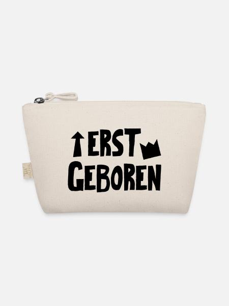 Zwillingsbody "Erstgeboren" - Bio-Täschchen - Natur