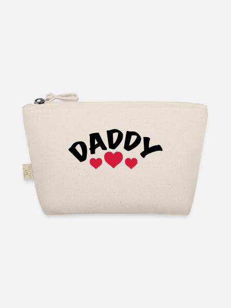 Dad / Daddy / Papa / Herz / i love my dad 1c - Bio-Täschchen - Natur - Vorne