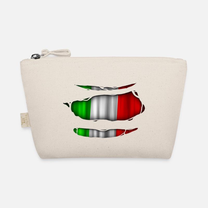 Italy flag torn 017 Organic Pouch