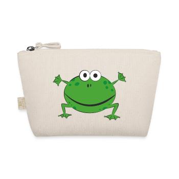 Lustiger grüner Frosch - Bio-Täschchen - Natur - Vorne