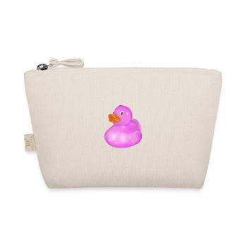 Neonpink Gummiente Muster - Bio-Täschchen - Natur - Vorne