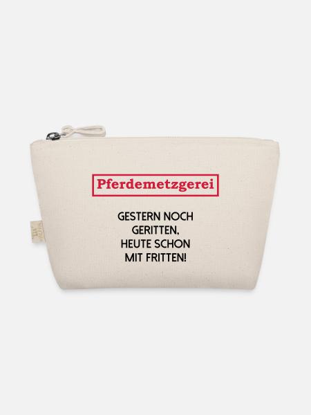 Pferd gestern noch geritten heute mit Fritten - Bio-Täschchen - Natur - Vorne