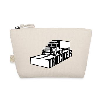 road text logo truck truck lorry remote driver f - Organic Pouch - nature - Front