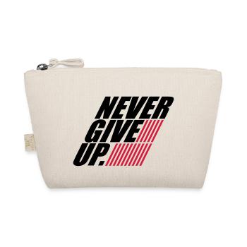 stripes design never give up logo never give up - Organic Pouch - nature - Front