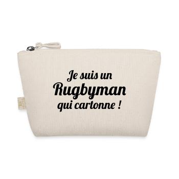 Rugby - Rugbyman - Sport - Fighter - Fight - Bio-Täschchen - Natur - Vorne