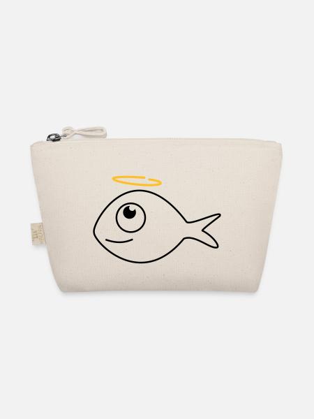 Fisch Ronny der Engel - Bio-Täschchen - Natur - Vorne