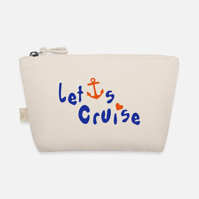 Let's Cruise Maritim mit Anker und Herz - Bio-Täschchen - Natur