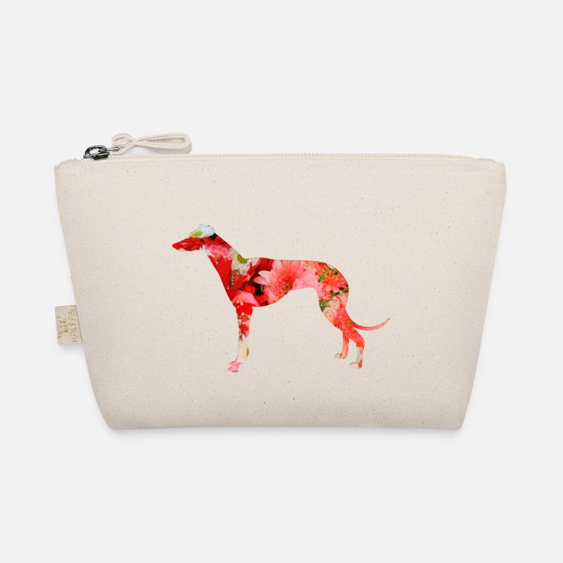 Greyhound As Floral Silhouette - Organic Pouch - nature