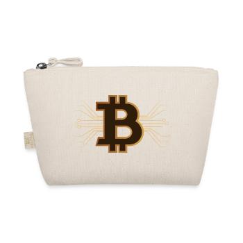 Bitcoin - Braun/Gold Kryptowährung - Bio-Täschchen - Natur - Vorne