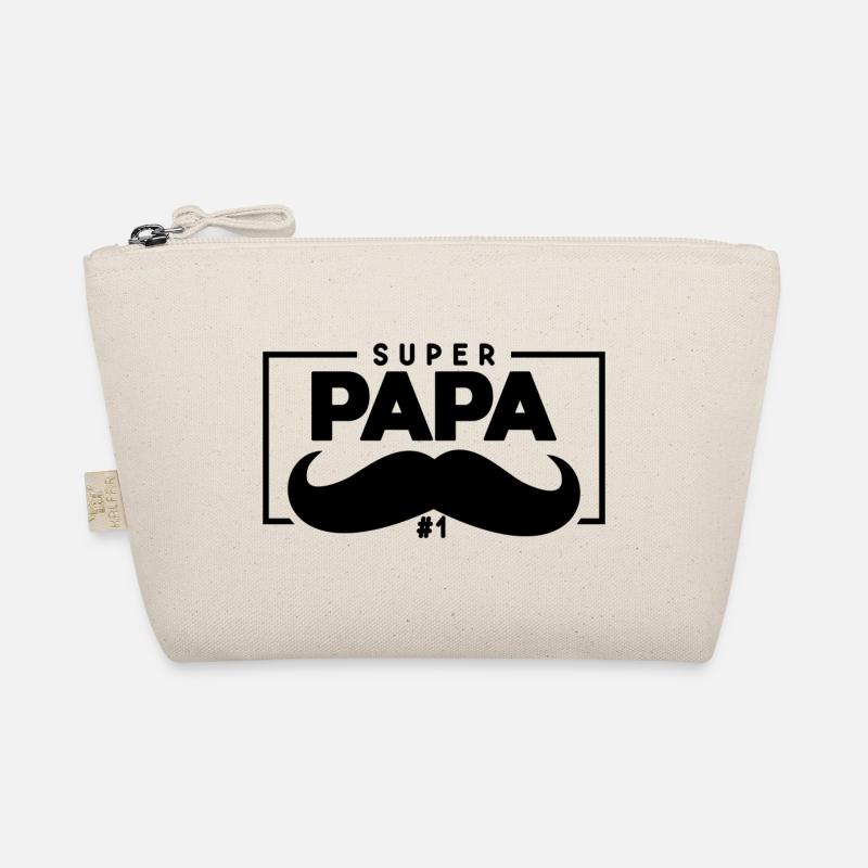 SUPERPAPA Bärtchen Vatertag - Bio-Täschchen - Natur