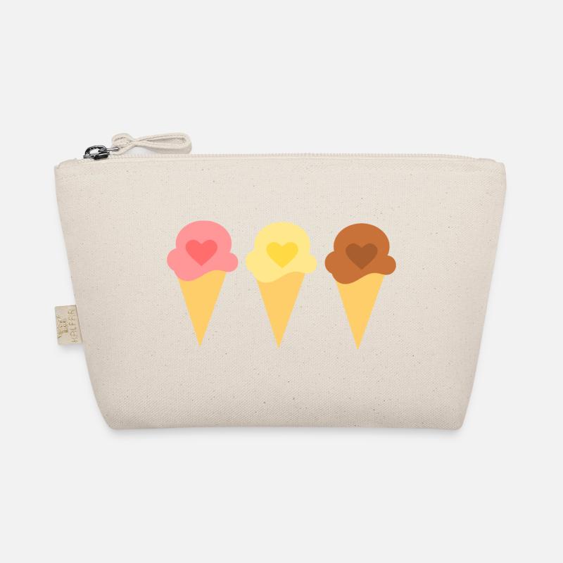 Eis Herz Eiscreme Erdbeereis Eisdiele Geschenk Bio-Täschchen