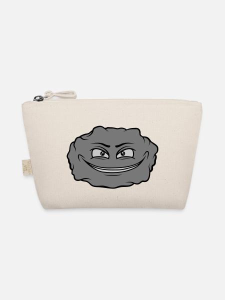 Böser Cartoon Stein - Bio-Täschchen - Natur - Vorne