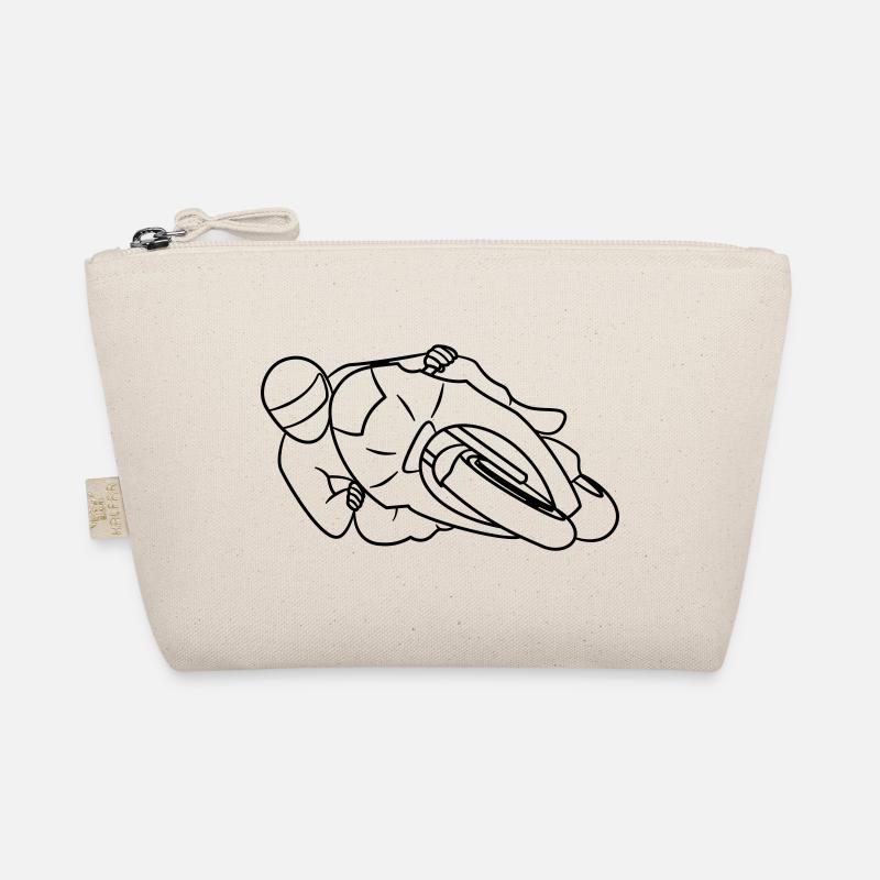 Moto de course en position inclinée - de l’avant, sombre Trousse biologique