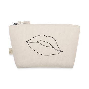 Drawn lips - Organic Pouch - nature - Front