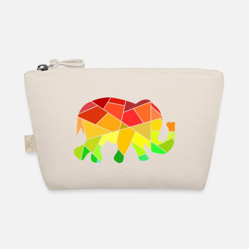 Elefant bunte Geometrische Figuren - Bio-Täschchen - Natur