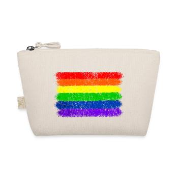 Regenbogenflagge Vintage - Bio-Täschchen - Natur - Vorne