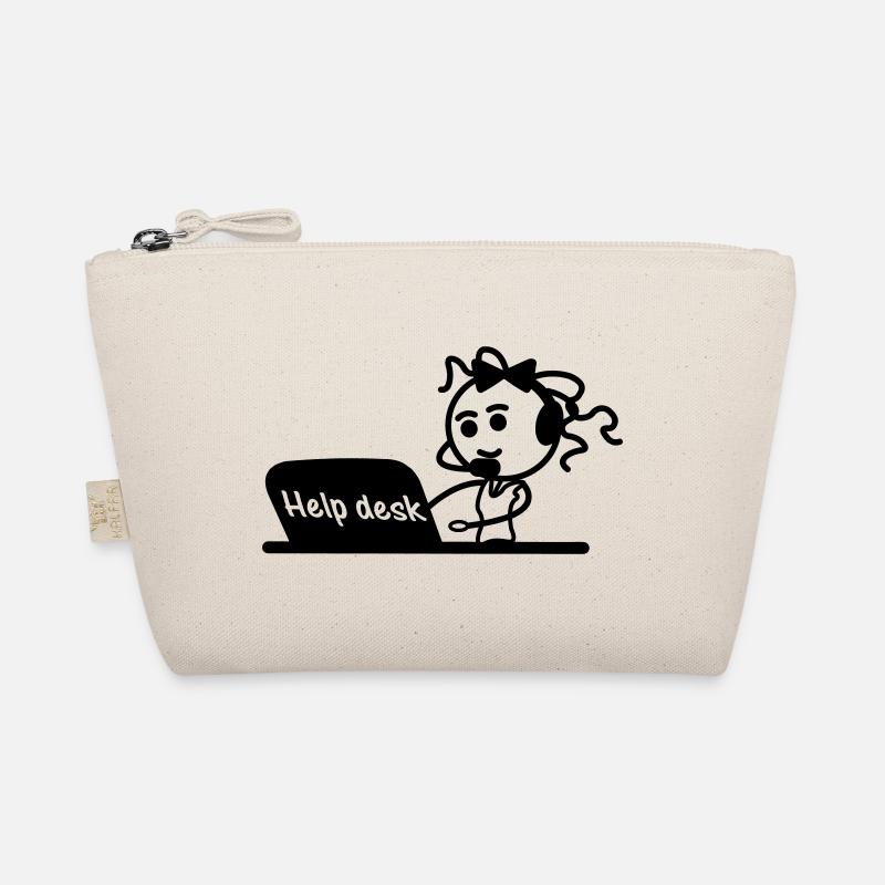 Helpdesk-Sekretärin mit Mikrofon und Headset Bio-Täschchen