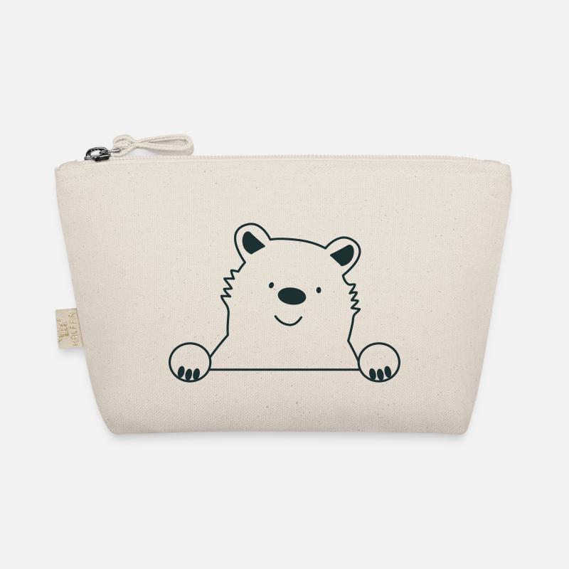 Cute peeking bear Organic Pouch