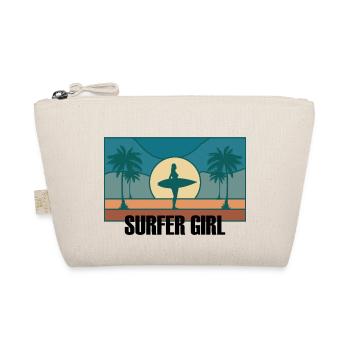 Surfer Girl Surfboard Surfing Gift Idea - Organic Pouch - nature - Front