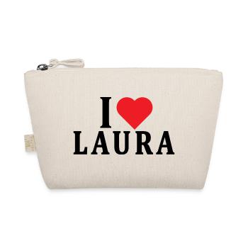 t-shirt I love Laura t-shirt gift idea - Organic Pouch - nature - Front