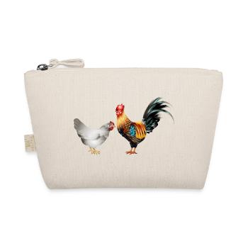 stately colourful rooster with a hen - Organic Pouch - nature - Front