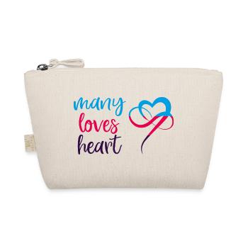 Polyamory MANY LOVES HEART - Organic Pouch - nature - Front