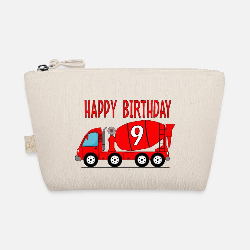 Betonmischer Happy Birthday 9 Bio-Täschchen