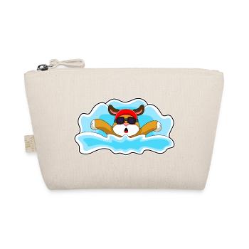 Hund Schwimmen Schwimmbrille Sommer - Bio-Täschchen - Natur - Vorne
