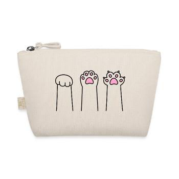 Stein Papier Schere Katze Pfote Spiel Katzenpfoten - Bio-Täschchen - Natur - Vorne
