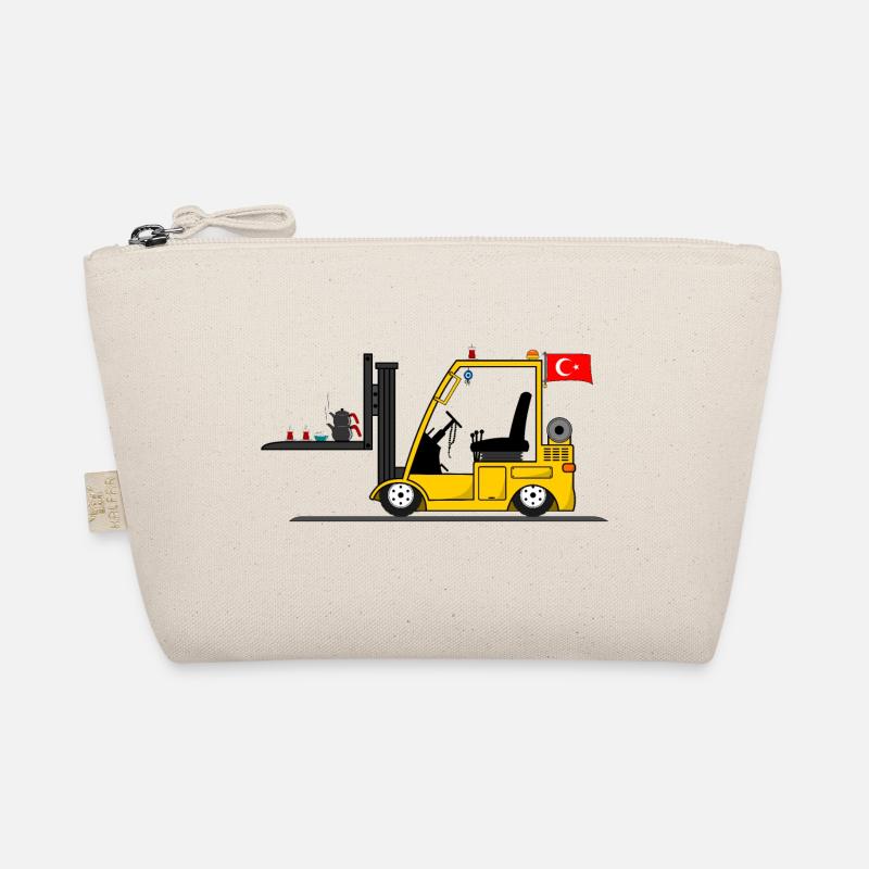 Türkischer Staplerfahrer mit Cay Tee Bio-Täschchen