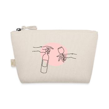 Wine bottle and wine glass gift graphic - Organic Pouch - nature - Front