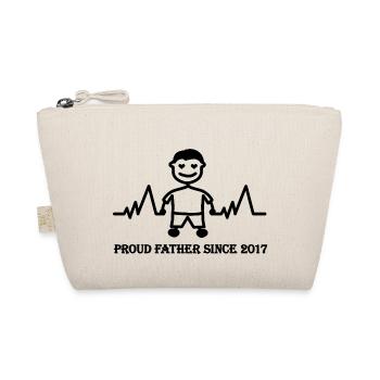 Proud father of a boy since 2017 - Organic Pouch - nature - Front