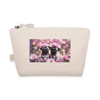 Cute baby dogs with flower wreaths - Organic Pouch - nature - Front