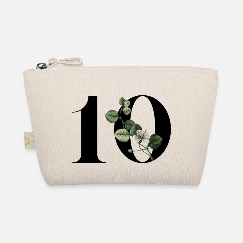 Nummer 10 Blumengrün -10. Geburtstag Blumen Bio-Täschchen