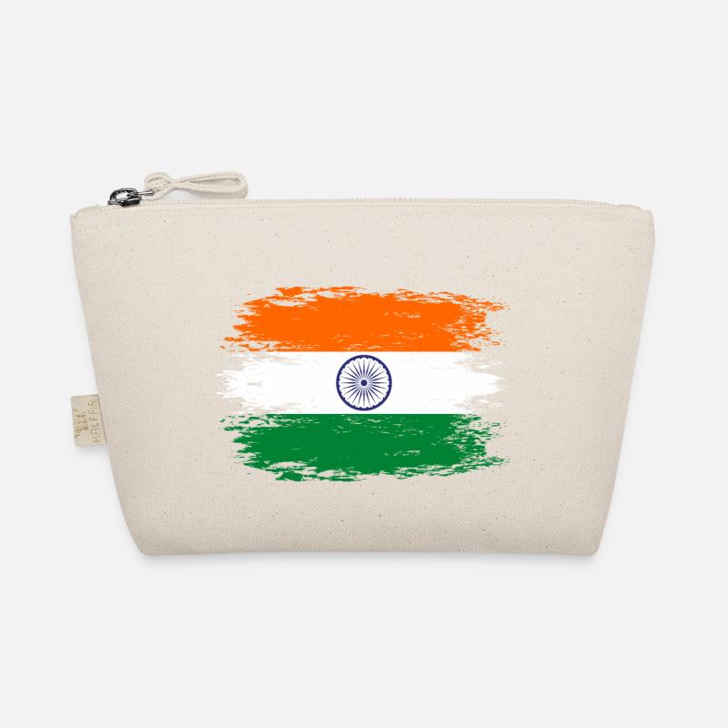 Indien Flagge used look - Bio-Täschchen - Natur