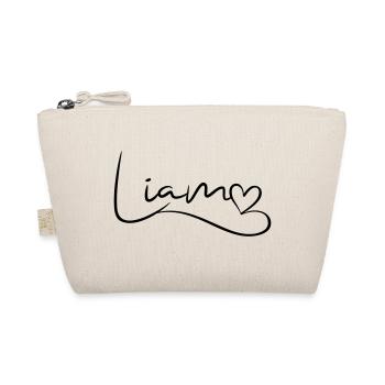 Liam Name Vorname Herzdekor - Bio-Täschchen - Natur - Vorne
