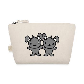 2 Bunnies Friends Team Crew Couple Two Lucky - Organic Pouch - nature - Front