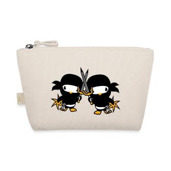 2 Birds Ninja Fighter Assassin Sword Ninja Star - Organic Pouch - nature - Front