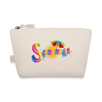 Summer Regenbogenschrift – Fröhliches Sommerdesign - Bio-Täschchen - Natur - Vorne