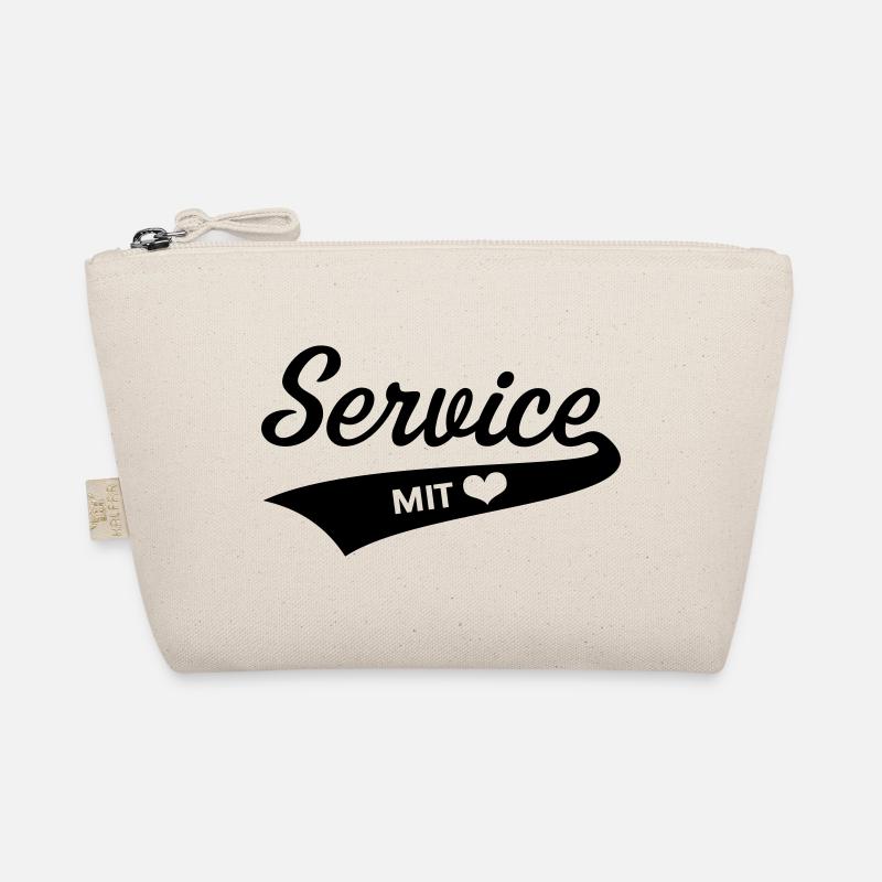 Service Mit Herz (Berufskleidung / Black) - Bio-Täschchen - Natur