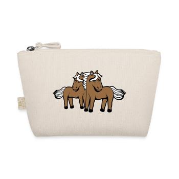 2 Horses Man Woman Lovers Friends Love Team - Organic Pouch - nature - Front
