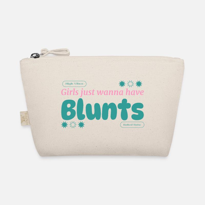 Retro Vibe Teal Pink Druck - Bio-Täschchen - Natur