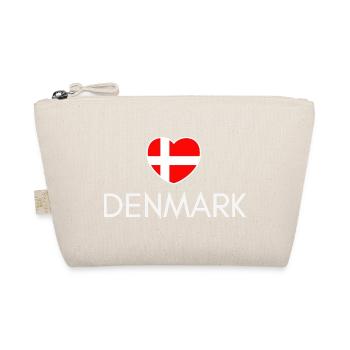 Heart with Denmark flag, I love Denmark - Organic Pouch - nature - Front