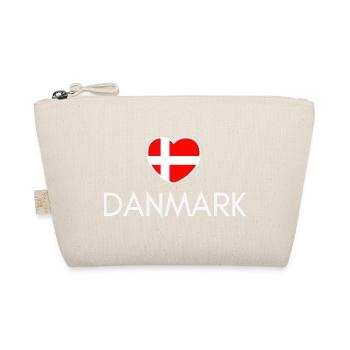 Heart with Denmark flag, I love Denmark - Organic Pouch - nature - Front