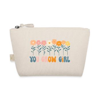 Du Grow Mädchen Blumen Banner - Bio-Täschchen - Natur - Vorne
