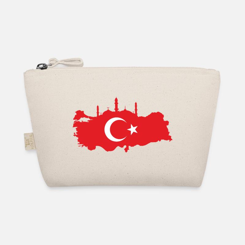 Turkish map with mosque silhouette Organic Pouch