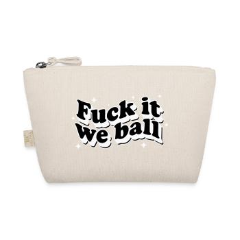 Scheiß drauf, wir sind Ball – Retro Stars White - Bio-Täschchen - Natur - Vorne