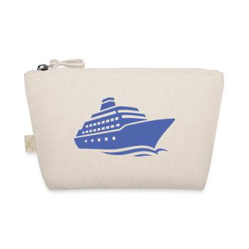 Minimalist Cruise Ship Silhouette Vacation - Organic Pouch - nature - Front