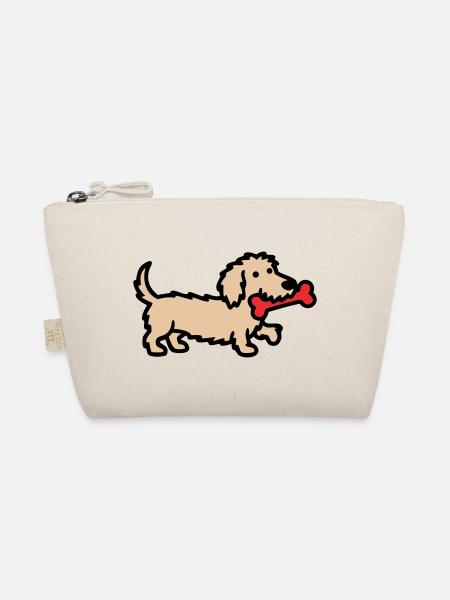 Terrier Doodle Bone Comic - Organic Pouch - nature - Front